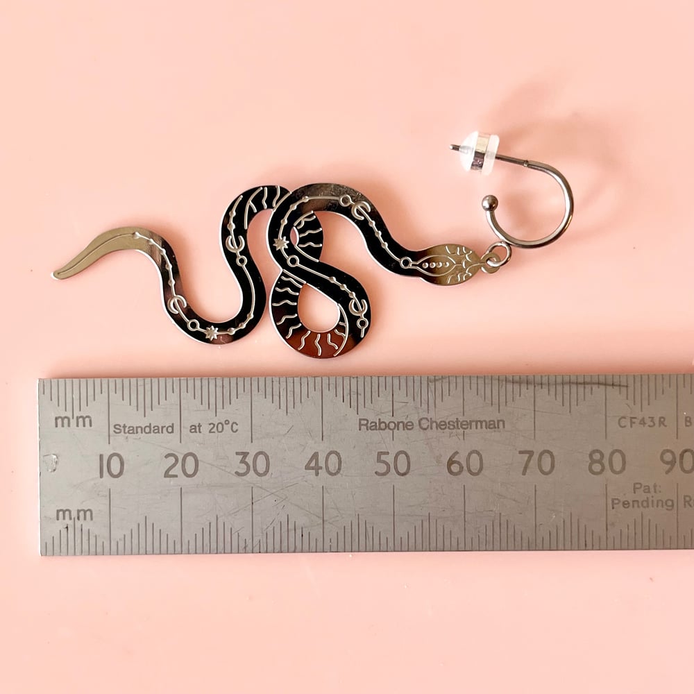 Image of Large Silver Snake Half Hoops
