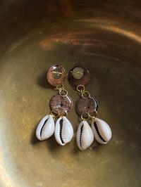 Image 3 of Coin & Cowrie Shell Earrings 