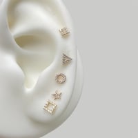 Image 1 of geometric gold studs