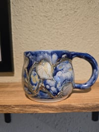 Image 13 of Blue Mug with Blue Vines and Gold Lustre