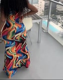 Colorful Tie-dyed Long Maxi Dress 
