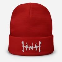 Image 4 of HNH Embroidered Beanie (White Print)
