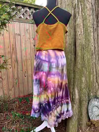 Image 2 of Lace Trim midi wrap skirt Small