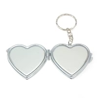 Image 8 of Small Foldable Cosmetic Mirror With Keychain Heat Transfer Print Sublimation Blank Key Chain Mini Me