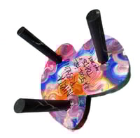 Image 4 of “A STOOL FOR TOADS” ORIGINAL SMALL PAINTED THREE LEGGED STOOL 10”x10”x6”