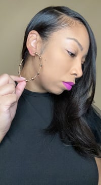 Image 1 of Top notch hoop earrings- GOLD 