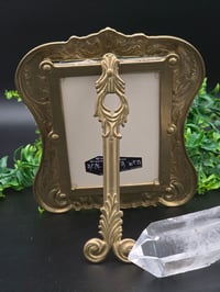 Image 2 of Vintage art nouveau brass frame with real preserved web. 