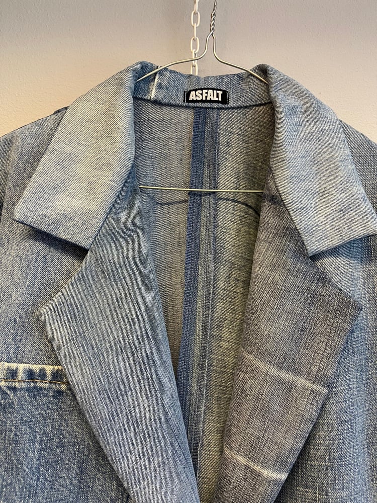 Image of Slim blazerjakke i jeans  (m)