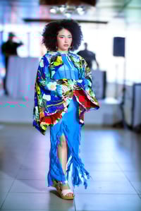 Image 5 of blue mermaid transparent dress
