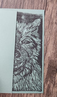 Image 4 of 'two wolves' - BLOCKPRINT