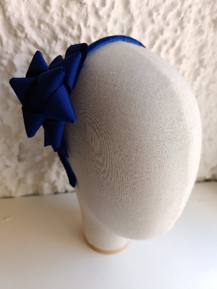 Image of Cerchietto coccarda blu elettrico 