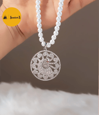 Image 1 of Binita_Australian Diamond Pearl Set in Peacock Design 