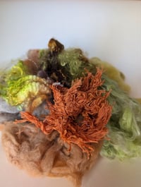 Image 2 of Plume Moss Nature Inspired Colorway Fiber Kit For Blending, Carding, Felting, Fiber Arts