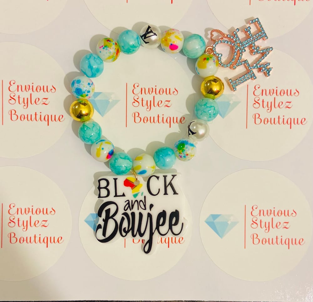 Image of Black and boujee beaded bracelet