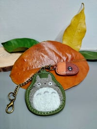 Image 2 of Forest Spirit Totoro PU Leather Handbag Charm Keychain. Japanese Anime Studio Ghibli Lovers