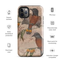 Image 4 of Antique Illustration Robins and Flowers Colorful Sepia Tough Case for iPhone®