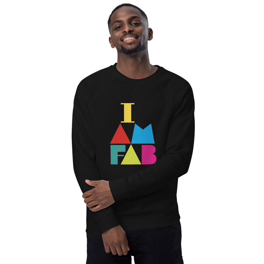 Image of I AM FAB unisex organic raglan sweatshirt