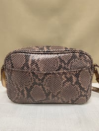 Image 2 of G.I.L.I brown genuine leather snake skin print cross body bag