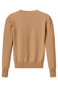 Image 4 of Women's Embellished Sweater, Cream, Long Sleeve, Round Neck, Sparkle Star Detail, Ribbed Trim