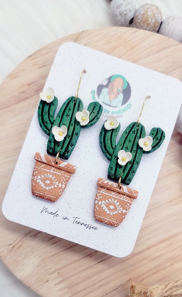 Image of Floral Cactus Dangles 
