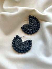 Image 4 of Talavera Round Hoops (Black, Blue, Fuchsia)