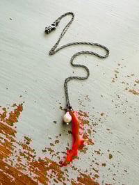 Image 4 of Athena . natural Italian coral and pearl necklace