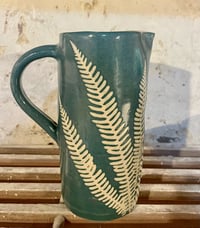 Image 2 of Large Fern Jug - Teal 