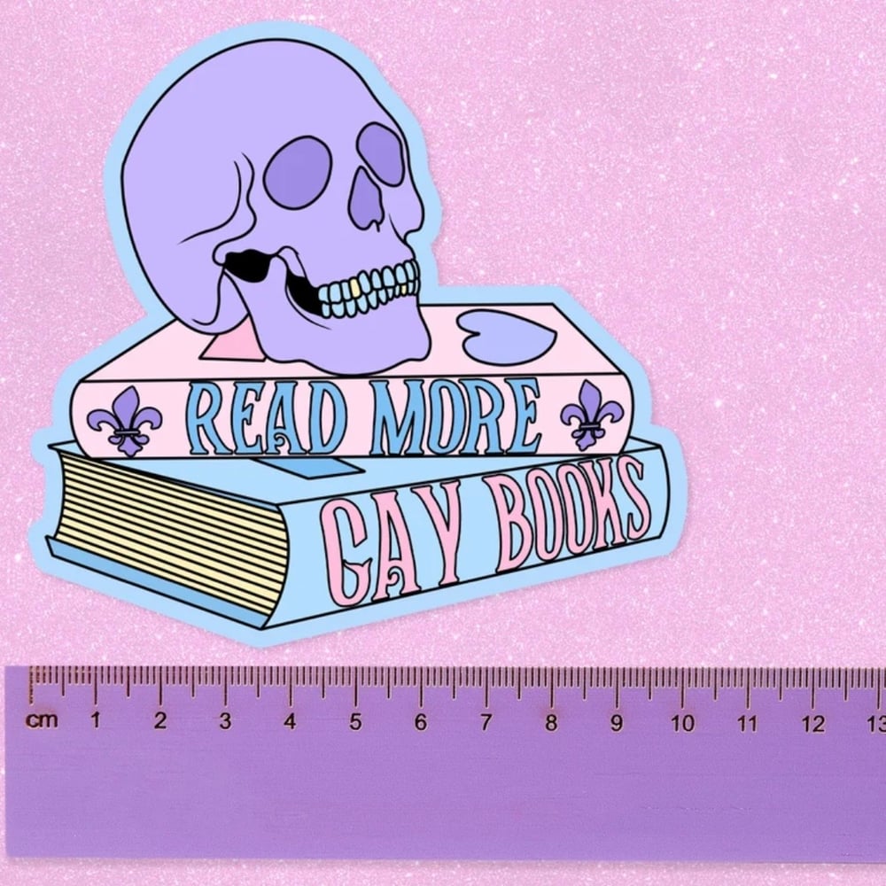 Image of Read More Gay Books Large Vinyl Sticker