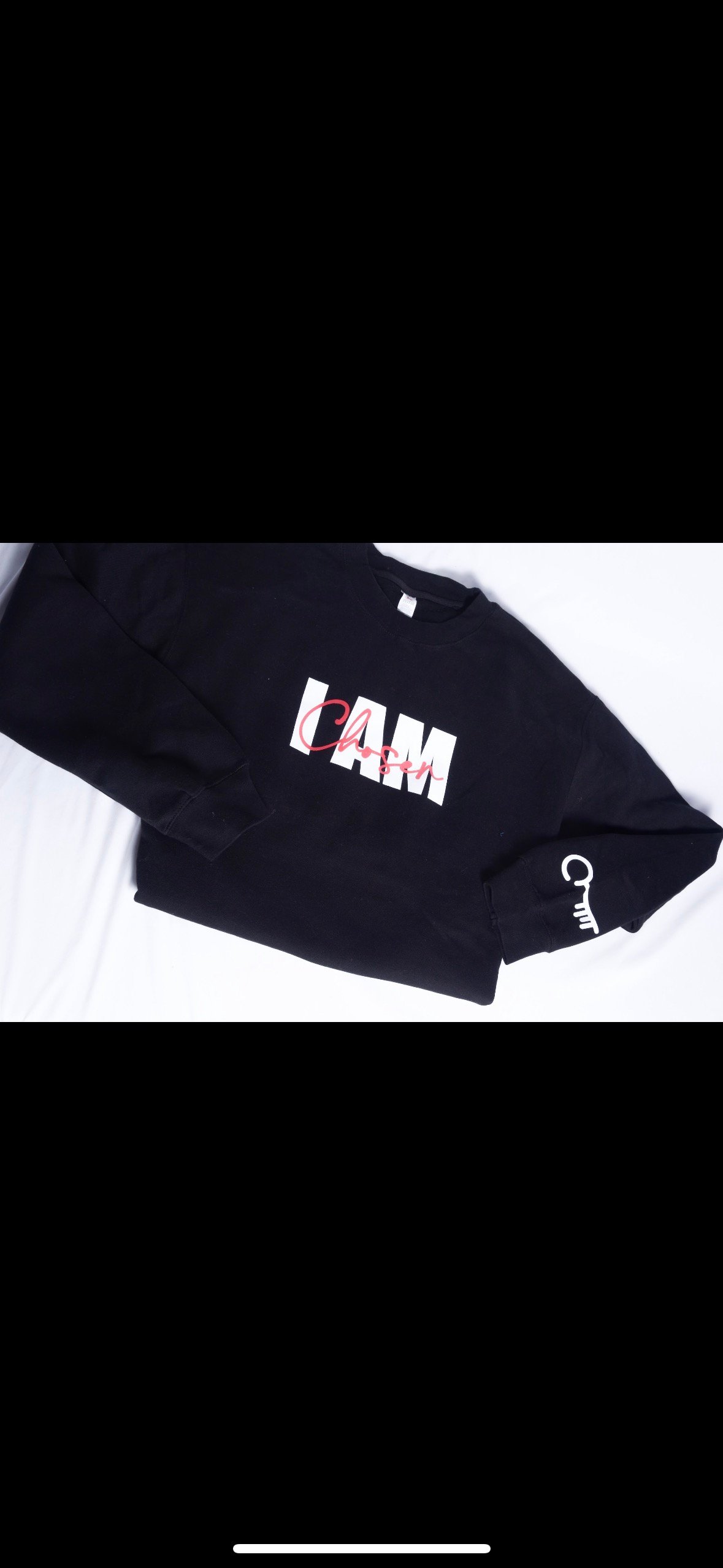 Black “I Am Chosen” Crewneck
