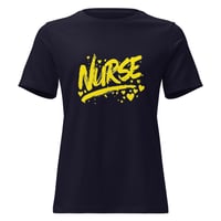 Image 2 of Women's Relaxed T-Shirt, Graffiti Style Nurse Tee