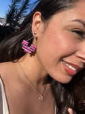 Pink serape dangles 