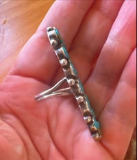 Image 4 of Vintage large snake eye turquoise ring 