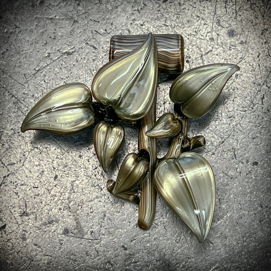Image of Metallic Leaf Branch Pendant