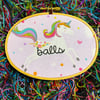 Unpleasant Unicorn 3x5" Hand Embroidery