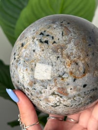 Image 3 of XL RAINBOW ORBICULAR JASPER SPHERE