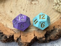 Image 2 of Hope and Fear Duality Dice | Handmade Pair of D12 Dice Blue and Purple