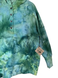Image 4 of S/M Pocket Hoodie Pullover in Cool Watercolor Ice Dye