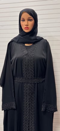 Image 6 of Lace 2 Piece Abaya premium Korean Nida