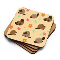 Pecan the Platypus Cork-back Coaster  (Yellow)