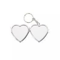 Image 7 of Small Foldable Cosmetic Mirror With Keychain Heat Transfer Print Sublimation Blank Key Chain Mini Me