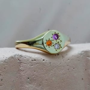 Image of Junk Jewels Starburst Adjustable Signet Ring