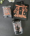 Gemini Zodiac Giftset 1 6 oz.Flask, 2 Square 2oz. Shotglasses, 1 mini funnel for easy filling
