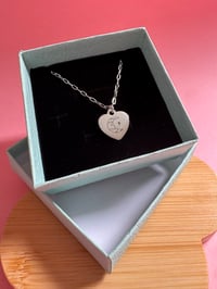 Image 3 of Moonface silver heart necklace