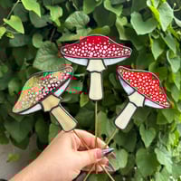Image 1 of Amanita Mushroom Plant Stake