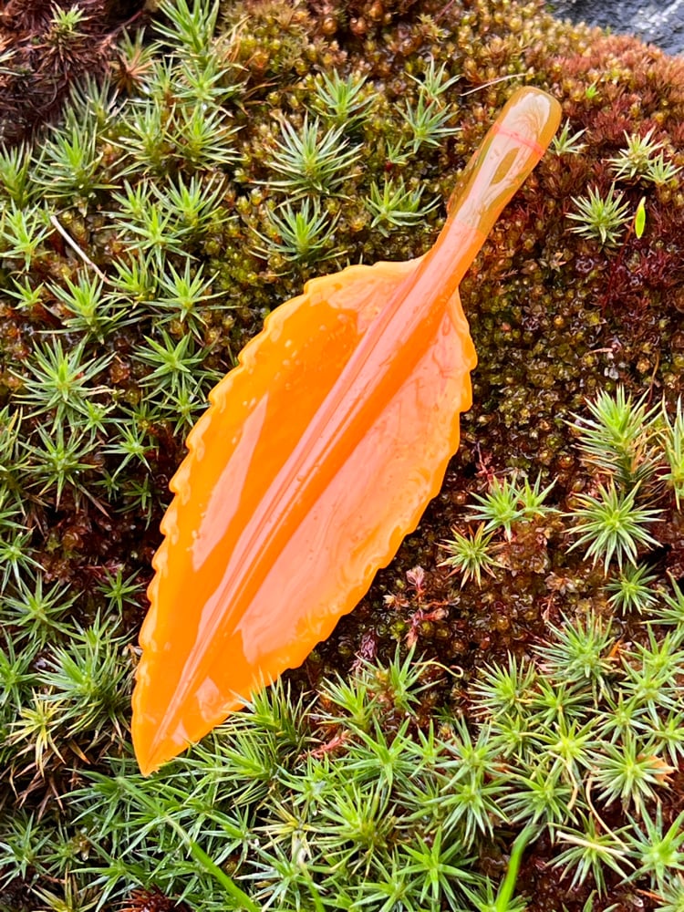 Image of Orange Sunburst Leaf Pendant