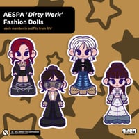 Image 2 of aespa 'dirty work' fashion doll sticker pack.