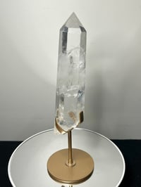 Image 7 of Polished Clear Quartz Crystal Point In Custom Stand #2866