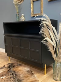 Image 1 of Black Nathan sideboard with gold legs 