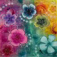 Image 2 of Hibiscus canvas painting 🌺