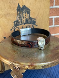 Image 2 of Leather Skull Bracelet 